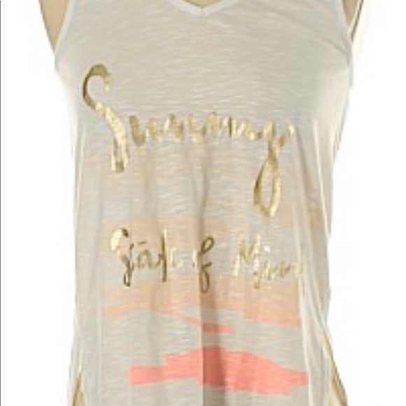 Lilly Pulitzer Sunny State of Mind Tank White Gold - Picture 5 of 5
